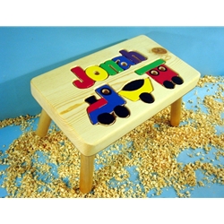 Personalized Name Puzzle Train Stool