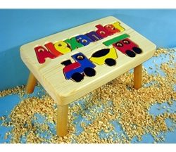 Personalized Name Puzzle Train Stool