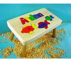 Personalized Name Fish Stool