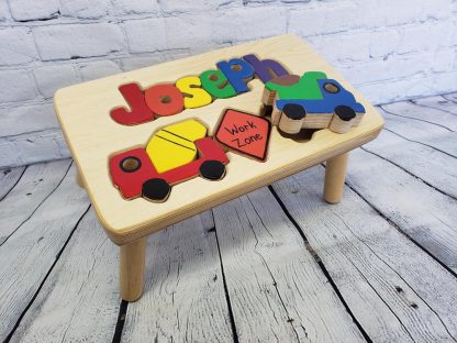Personalized  Construction Truck Stool